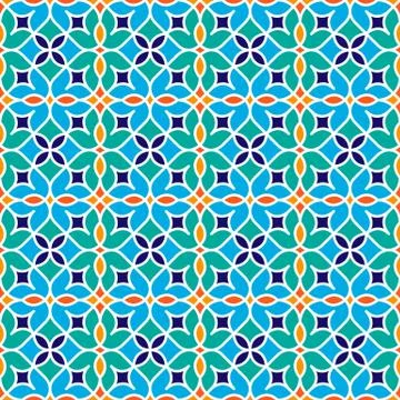 Floral Moroccan Mosaic Pattern Stock Illustration