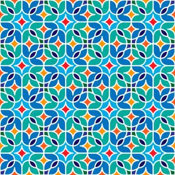 Floral Moroccan Mosaic Pattern Stock Illustration