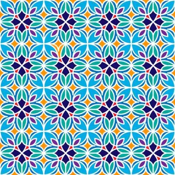Floral Moroccan Mosaic Pattern Stock Illustration