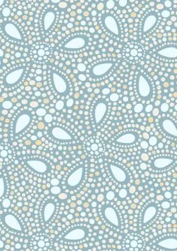 Floral mosaic pattern with tear drop shapes Stock Illustration