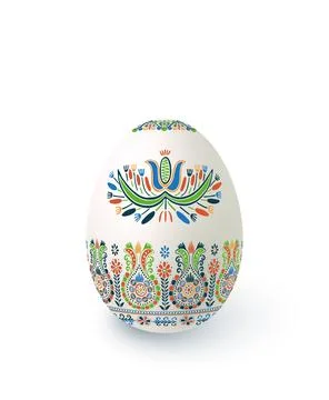 Floral motif painted easter egg Stock Illustration