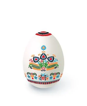 Floral motif painted easter egg  Stock Illustration