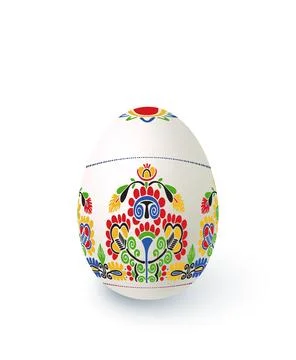Floral motif painted easter egg Stock Illustration