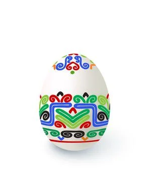 Floral motif painted easter egg Stock Illustration