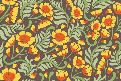 Floral motif pattern Stock Illustration