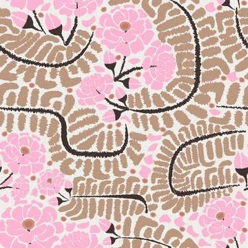 Floral motif pattern Illustrazione stock