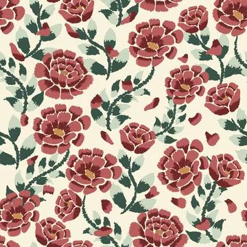 Floral motif pattern Stock Illustration