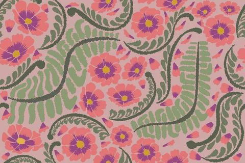 Floral motif pattern Stock Illustration