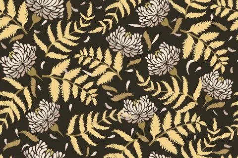Floral motif pattern Stock Illustration