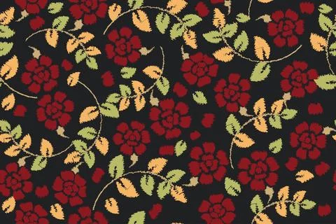 Floral motif pattern Stock Illustration