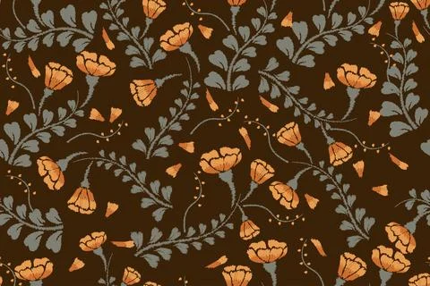 Floral motif pattern Stock Illustration