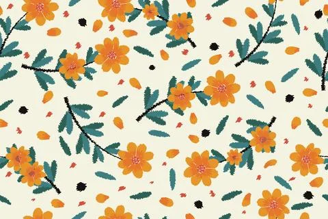 Floral motif pattern Stock Illustration