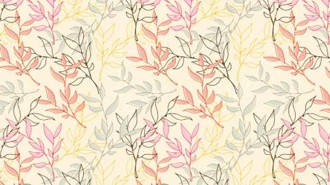 Floral multi-colored background. Leaf pattern. Stock Illustration