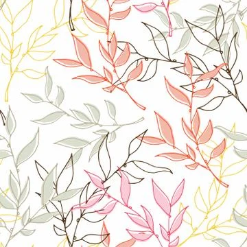 Floral multi-colored background. Seamless leaf pattern Stock-Illustration