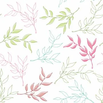 Floral multi-colored background. Seamless leaf pattern Stock Illustration