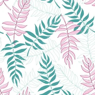 Floral multi-colored background. Seamless leaf pattern. Stock Illustration