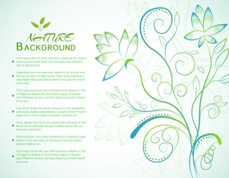 Floral nature background concept. Vector illustration Stock Illustration