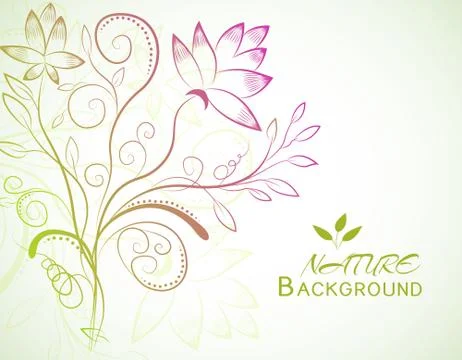 Floral nature background concept. Vector illustration Stock Illustration