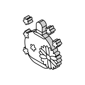 Floral notes perfume isometric icon vector illustration Stock Illustration