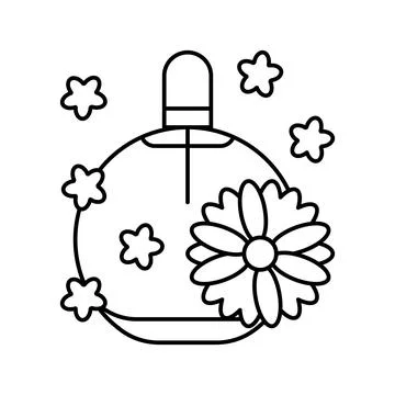 Floral notes perfume line icon vector illustration 스톡 일러스트