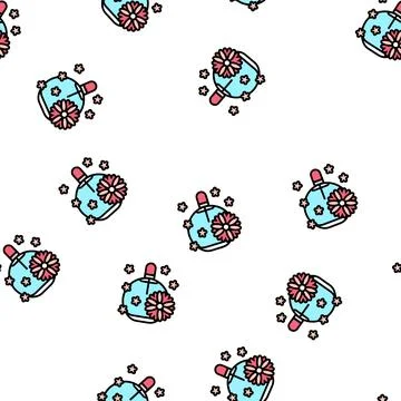 Floral notes perfume vector seamless pattern Stock Illustration