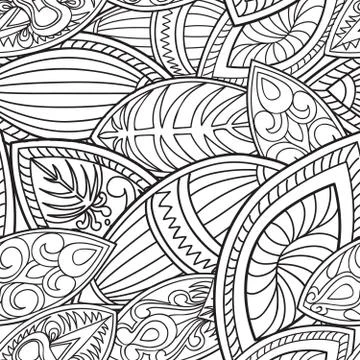 Floral oriental seamless pattern. Abstract Linear ethnic background Stock Illustration
