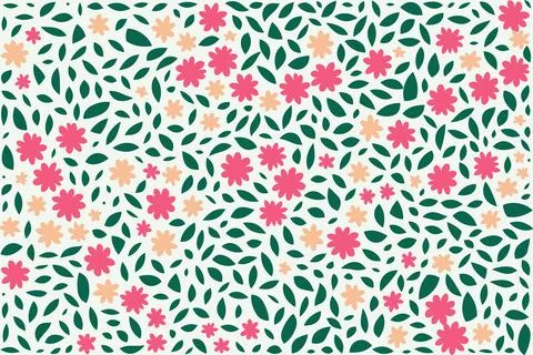 Floral ornament pattern in colorful flat design for gift wrapping, vector sto Stock Illustration