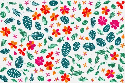 Floral ornament pattern in colorful flat design for gift wrapping, vector sto Stock Illustration