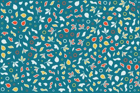 Floral ornament pattern in colorful flat design for gift wrapping, vector sto Stock Illustration