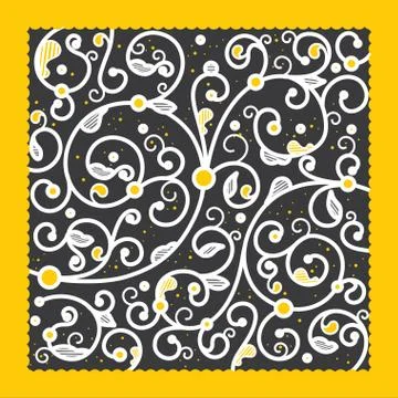 Floral ornament pattern decor Stock Illustration