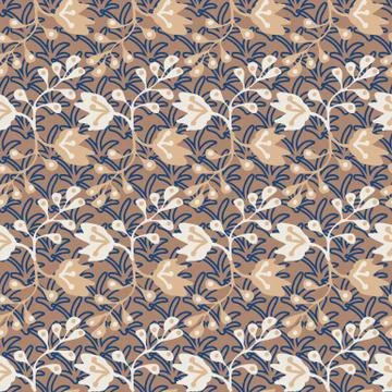 Floral ornament seamless vector pattern in muted colors Stock Illustration