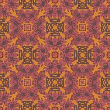 Floral ornament seamless vector pattern Illustrazione stock