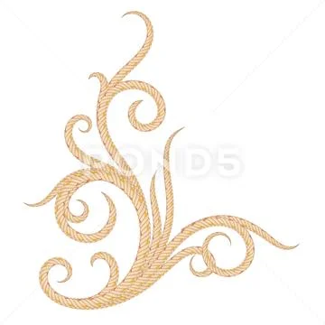 Floral ornamental beautiful design element rope bending. Stock Illustration