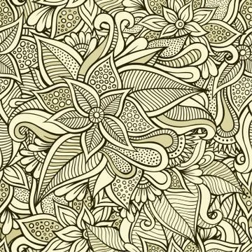 Floral ornamental seamless pattern Stock Illustration