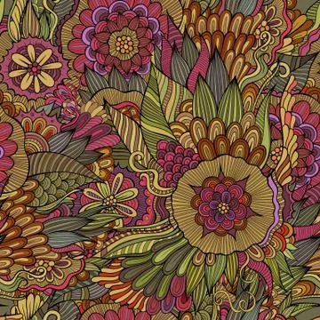 Floral ornamental seamless pattern Stock Illustration