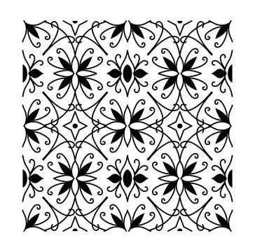 Floral ornamental seamless pattern tile. Vector illustration Stock Illustration