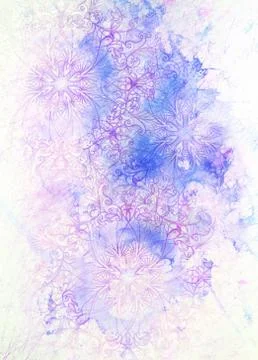 Floral ornamental structure with filigrane pattern mandala on abstract Stock Illustration