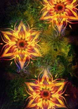 Floral ornamental structure with filigrane pattern mandala on abstract Illustrazione stock