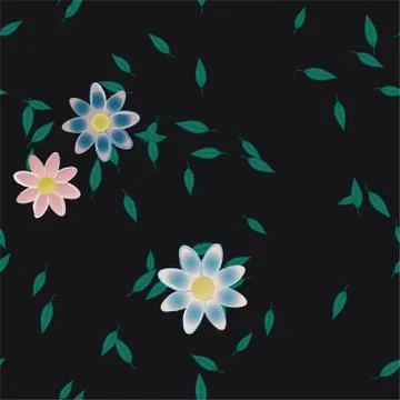 Floral ornamental vector pattern. Seamless design leafs texture. Illustrazione stock