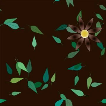 Floral ornamental vector pattern. Seamless design leafs texture. Illustrazione stock