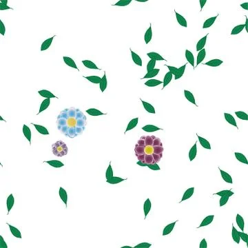 Floral ornamental vector pattern. Seamless design leafs texture. Stock Illustration