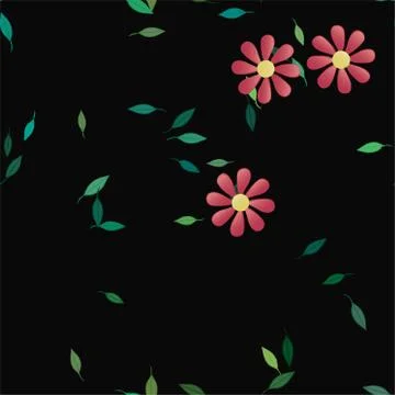 Floral ornamental vector pattern. Seamless design leafs texture. Illustrazione stock