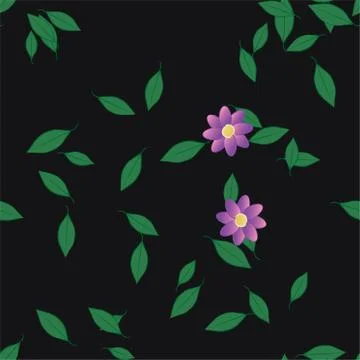 Floral ornamental vector pattern. Seamless design leafs texture. 스톡 일러스트