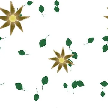 Floral ornamental vector pattern. Seamless design leafs texture. Illustrazione stock