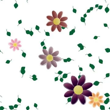 Floral ornamental vector pattern. Seamless design leafs texture. Stockillustratie