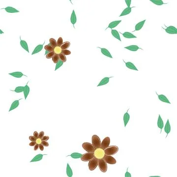 Floral ornamental vector pattern. Seamless design leafs texture. 스톡 일러스트
