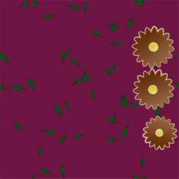 Floral ornamental vector pattern. Seamless design leafs texture. Stock Illustration