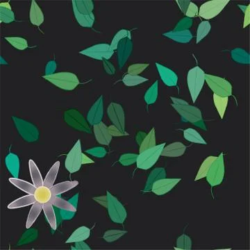 Floral ornamental vector pattern. Seamless design leafs texture. Illustrazione stock
