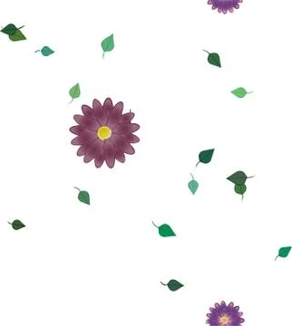 Floral ornamental vector pattern. Seamless design leafs texture. Stock Illustration