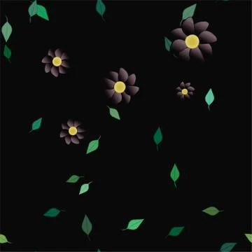 Floral ornamental vector pattern. Seamless design leafs texture. 스톡 일러스트